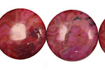 Ruby Crazy Lace Agate Puff Coin 25mm