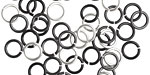Shades of Grey Mix Enameled Copper Round Jump Ring 6.5mm, 18 gauge