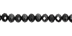Jet Hematite Crystal Faceted Rondelle 6mm
