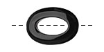Black Onyx Flat Oval Donut 25x18mm