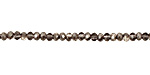 Smoky & Jet Hematite Crystal Faceted Rondelle 3mm