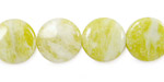 Natural Lemon Jade Puff Coin 14mm