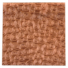Lillypilly Antique Groovy Circles Embossed Patina Copper Sheet 3"x3", 36 gauge