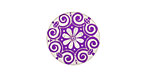Lillypilly Purple Scrolling Daisy Anodized Aluminum Disc 19mm, 24 gauge