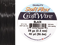Soft Flex Black Craft Wire 28 gauge, 40 yards