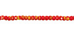 Czech Glass Ketchup & Mustard Fire Polished Rondelle 2x3mm