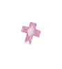 Pink Peony Faceted Cross 10x12mm