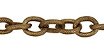 Antique Brass (plated) Etched Oval Cable Chain