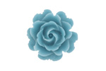 Matte Opaque Capri Blue Lucite Rose Cabochon 23mm