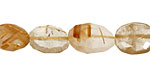 Rutilated Quartz Faceted Irregular Flat Oval 10-12x7-9mm