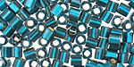 TOHO Teal (with Frosted Silver Lining) Cube 4mm Seed Bead