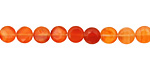 Carnelian (natural-orange) Faceted Puff Coin 6mm