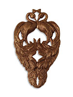 Vintaj Natural Brass Courting Peacocks 32x54mm