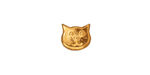 TierraCast Gold (plated) Cat Face Bead 9x10mm
