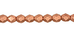 Czech Fire Polished Glass Matte Metallic Copper Round 6mm