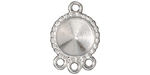 TierraCast Rhodium (plated) Beaded Round Frame 1-3 Link 24x17mm