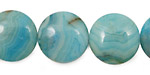Larimar Blue Crazy Lace Puff Coin 18mm