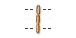 TierraCast Gold (plated) Nugget 3-Hole Bar 7x19mm