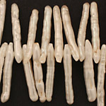 Pearly White Biwa Stick Top-Drilled 22-40mm