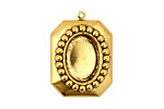 Stampt Antique Gold (plated) Nouveau Beaded Frame Oval Setting 10x14mm