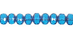 Czech Glass Metallic Blue Raspberry Fire Polished Rondelle 6x9mm