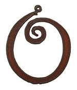 The Lipstick Ranch Rusted Iron Letter O Pendant 43x52mm