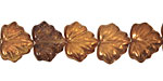 Czech Glass Smoky Copper Maple Leaf 10x13mm