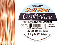 Soft Flex Non-Tarnish Copper Craft Wire 20 gauge, 10 yards