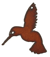 The Lipstick Ranch Rusted Iron Hummingbird Pendant 50x56mm