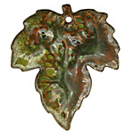 C-Koop Enameled Metal Fern Green Large Maple Leaf 40x46mm