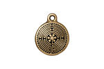 TierraCast Antique Gold (plated) Labyrinth Charm 16x20mm
