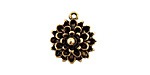 Nunn Design Antique Gold (plated) Mum Flower Charm 17x19mm