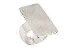 Silver (plated) Adjustable Rectangle Ring 28x15mm