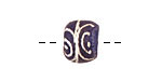 African Clay (blue w/ white) Irregular Rondelle 10-11x13-14mm