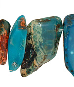 Turquoise Impression Jasper Flat Freeform Drop 8-25x19-44mm