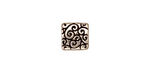 TierraCast Antique Silver (plated) Square Scroll Bead 9mm