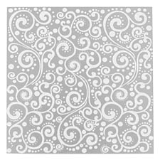Lillypilly Silver Scrolling Vine Anodized Aluminum Sheet 3"x3", 22 gauge