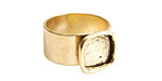 Nunn Design Antique Gold (plated) Small Square Frame Adjustable Ring 13mm