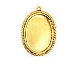 Stampt Antique Gold (plated) Herringbone Double Drop Oval Setting 18x25mm