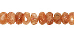 Sunstone Faceted Rondelle 5-6x8-9mm