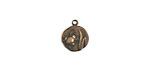Vintaj Natural Brass Teensie Round Frog Charm 9.5mm