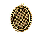 Stampt Antique Brass Dotted Fringe Oval Setting 18x25mm