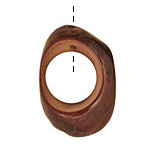 Tagua Nut Dark Brown Open Slice 33-45x24-36mm