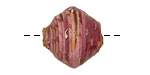 African Paper (purple, pink, w/ white) Bicone 20x21-22mm