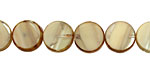 Czech Glass Toasted Marshmallow Coin 10mm