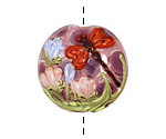 Grace Lampwork Red Dragonfly/ Violet Garden Lentil 27-28mm