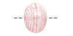 A Beaded Gift Pink Streak Glass Rondelle (hollow) 13-15x19-23mm