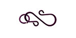 Purple Enameled Copper S Clasp 20x13mm, 8mm ring