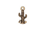 TierraCast Antique Gold (plated) Saguaro Cactus Charm 10x20mm