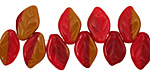 Czech Glass Summer Sunset Leaf Drop 8x12mm